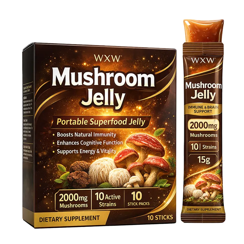 OEM Mushroom Complex Jelly Sticks 2000mg Lions Mane Reishi Extract Boosts Energy Focus Immune Support Private Label Manufacturer