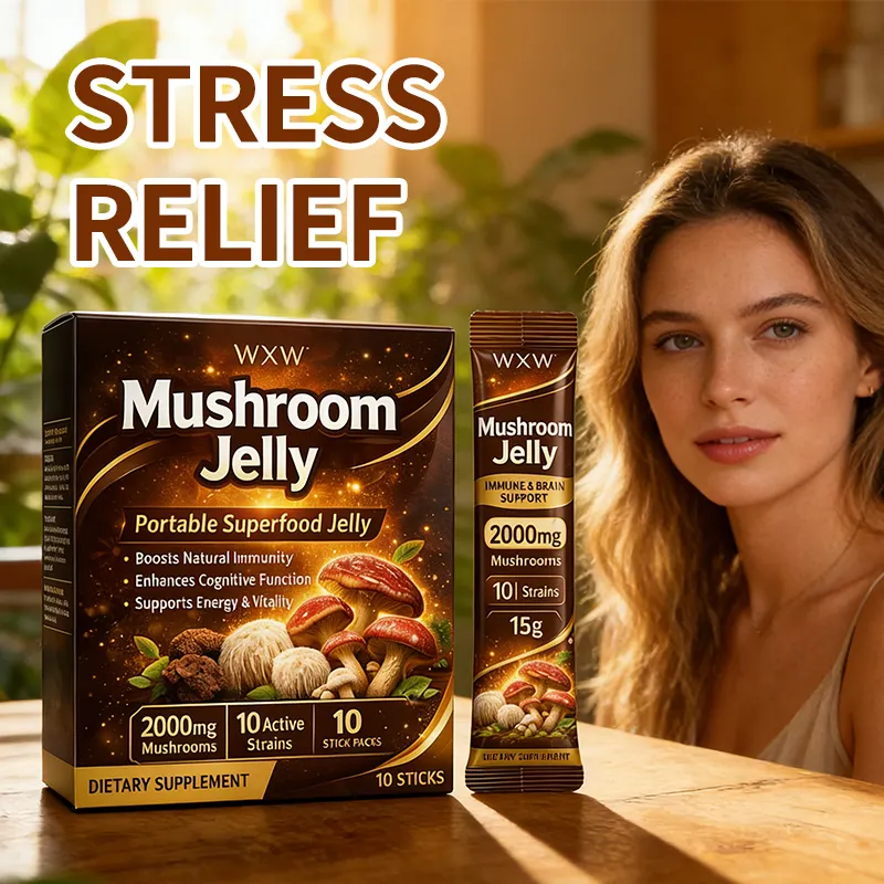 OEM Mushroom Complex Jelly Sticks 2000mg Lions Mane Reishi Extract Boosts Energy Focus Immune Support Private Label Manufacturer