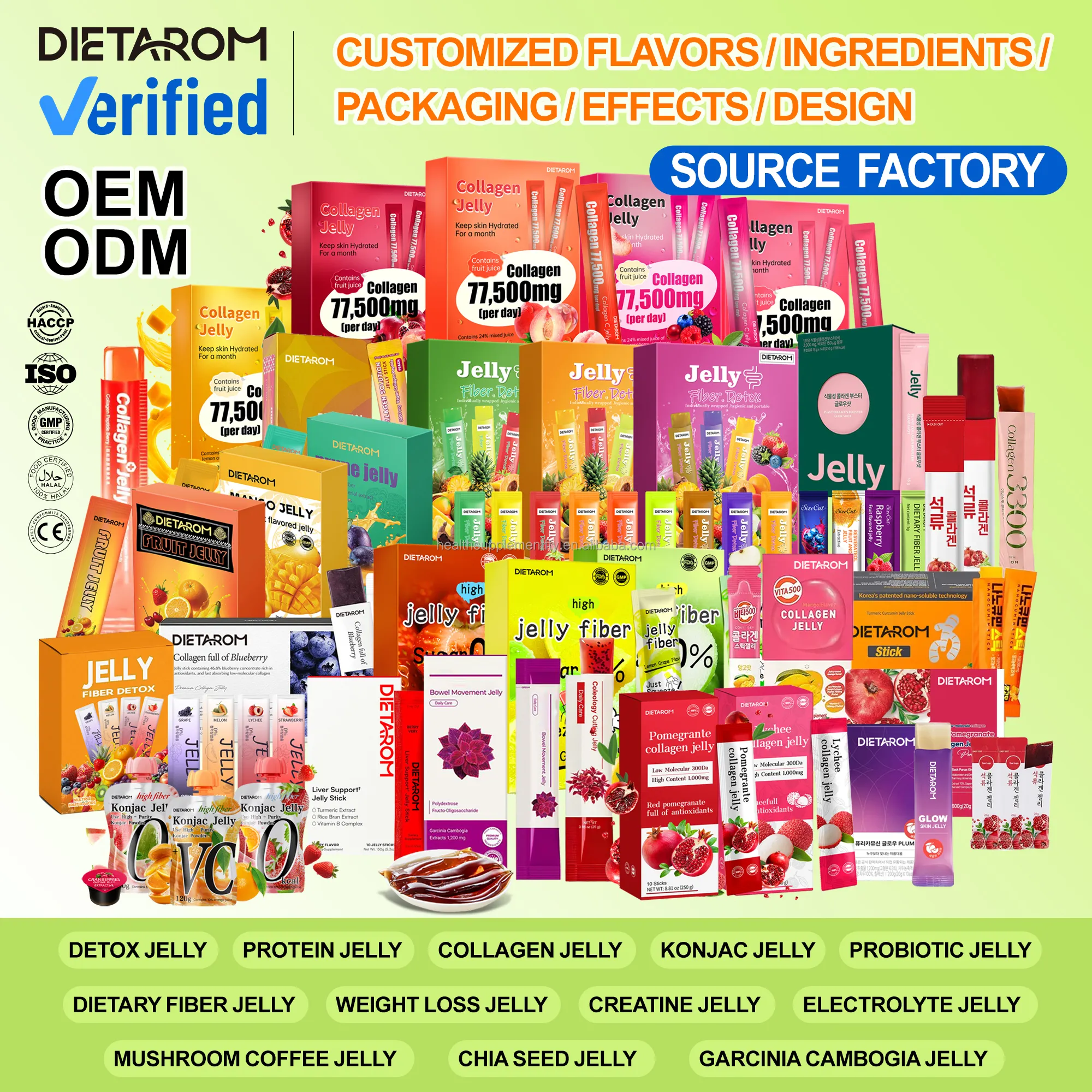 Wholesale Fiber Jelly Slim Enzyme Jelly Stick Skin Whitening Anti Aging Weight Loss Collagen Jelly Oem Private Label