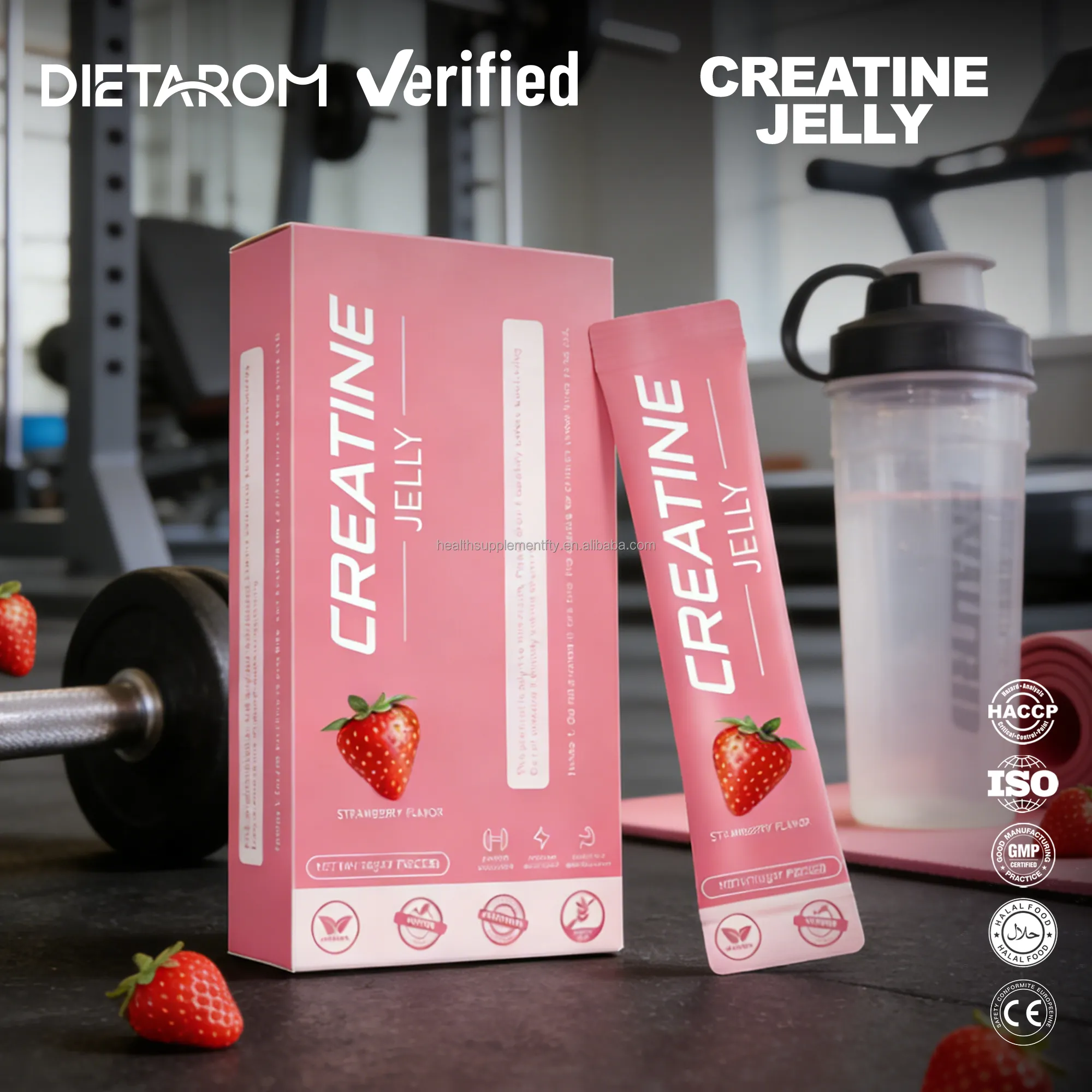 Private Label Pre Workout Creatine Monohydrate Cutting Jelly Sticks Electrolyte Gel Muscle Growth Herbal Energy Supplements Men