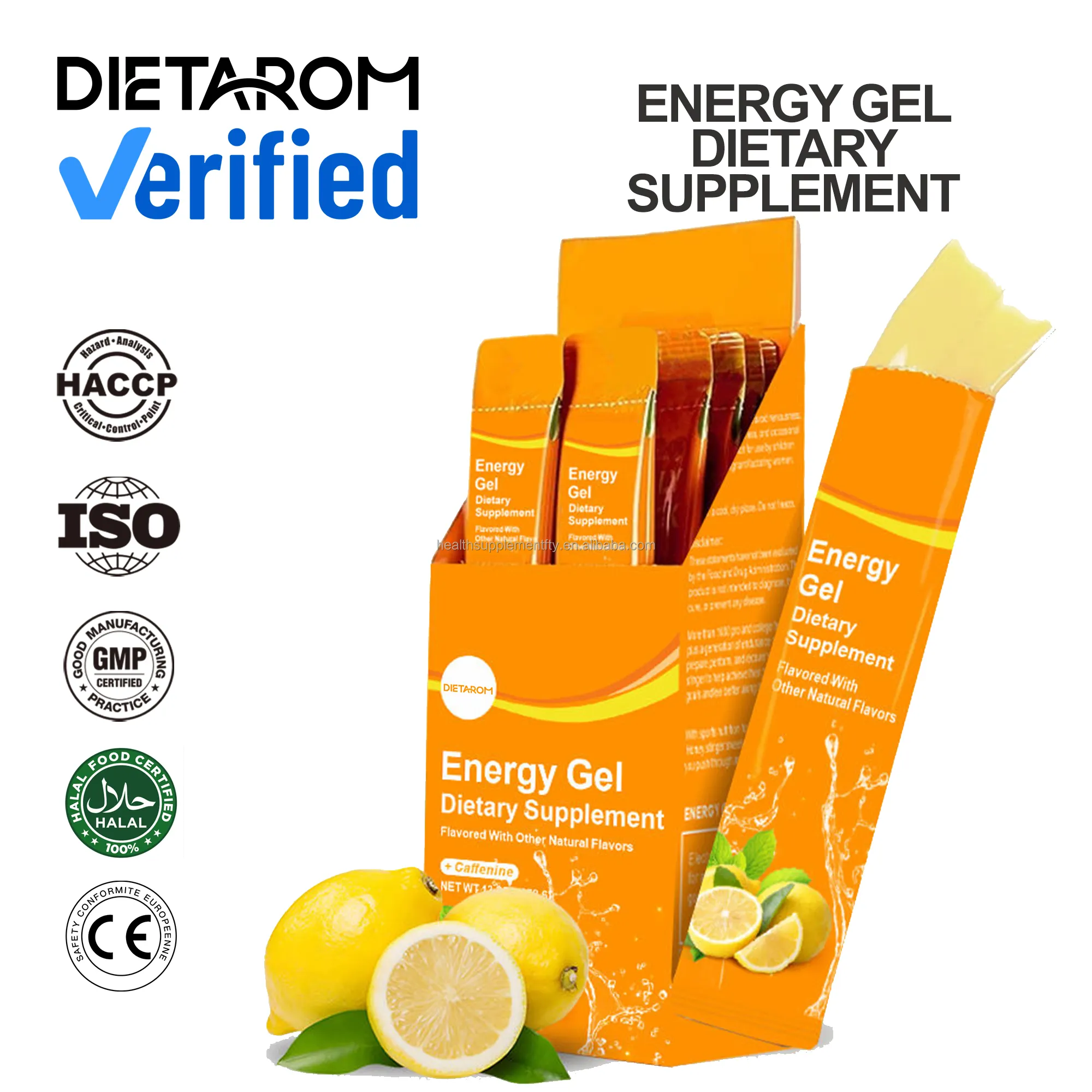 Energy Gel for Sports Fast Absorbing Carbohydrates and Electrolytes Improve Endurance and Performance Energy Gel Private Label
