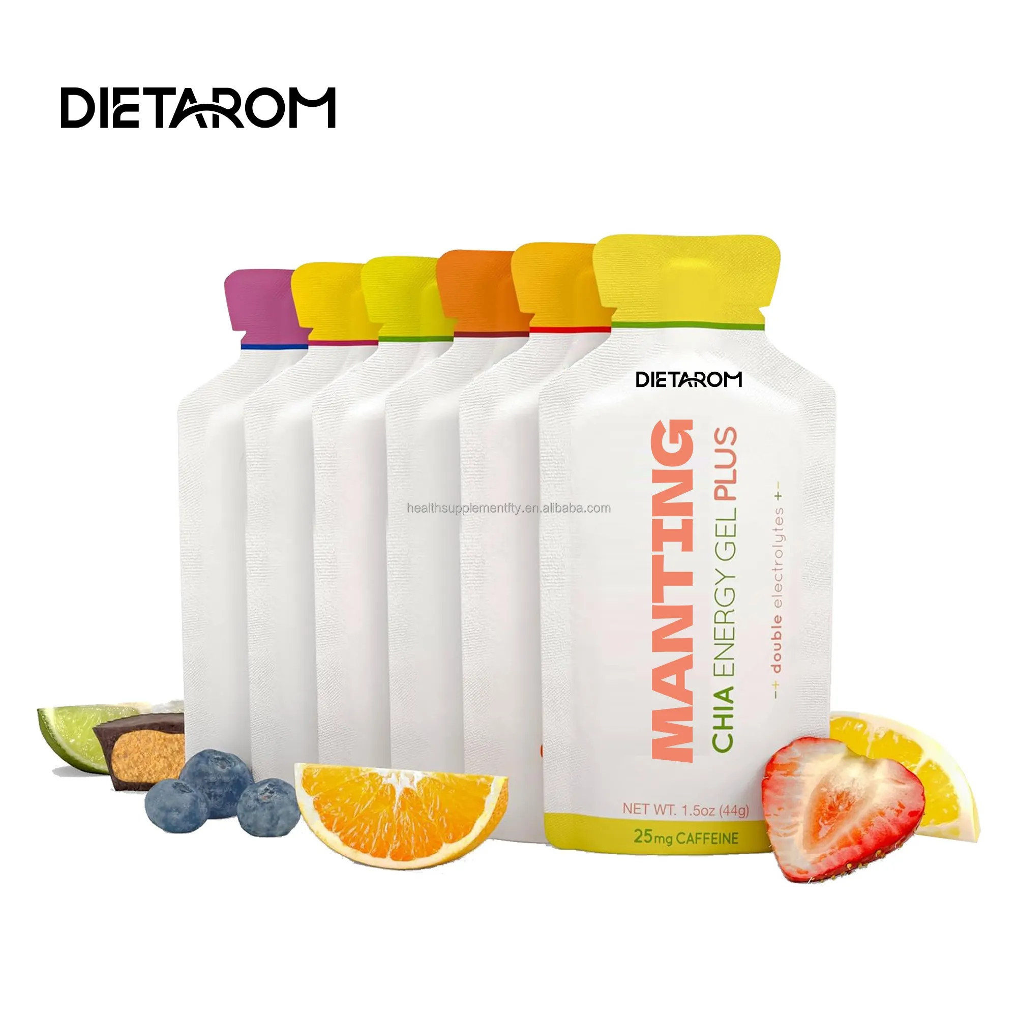 Energy Gels for Running and Marathon Fast Carbohydrate Fuel with Electrolytes and Caffeine Prevents Cramping Easy to Digest