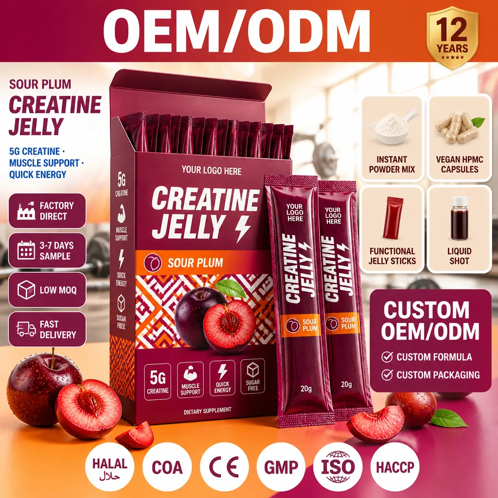 OEM Creatine Jelly Stick with Protein Multi Monohydrate Electrolytes Nutritional Sport Vegan ODM Herbal Supplement Manufacturer