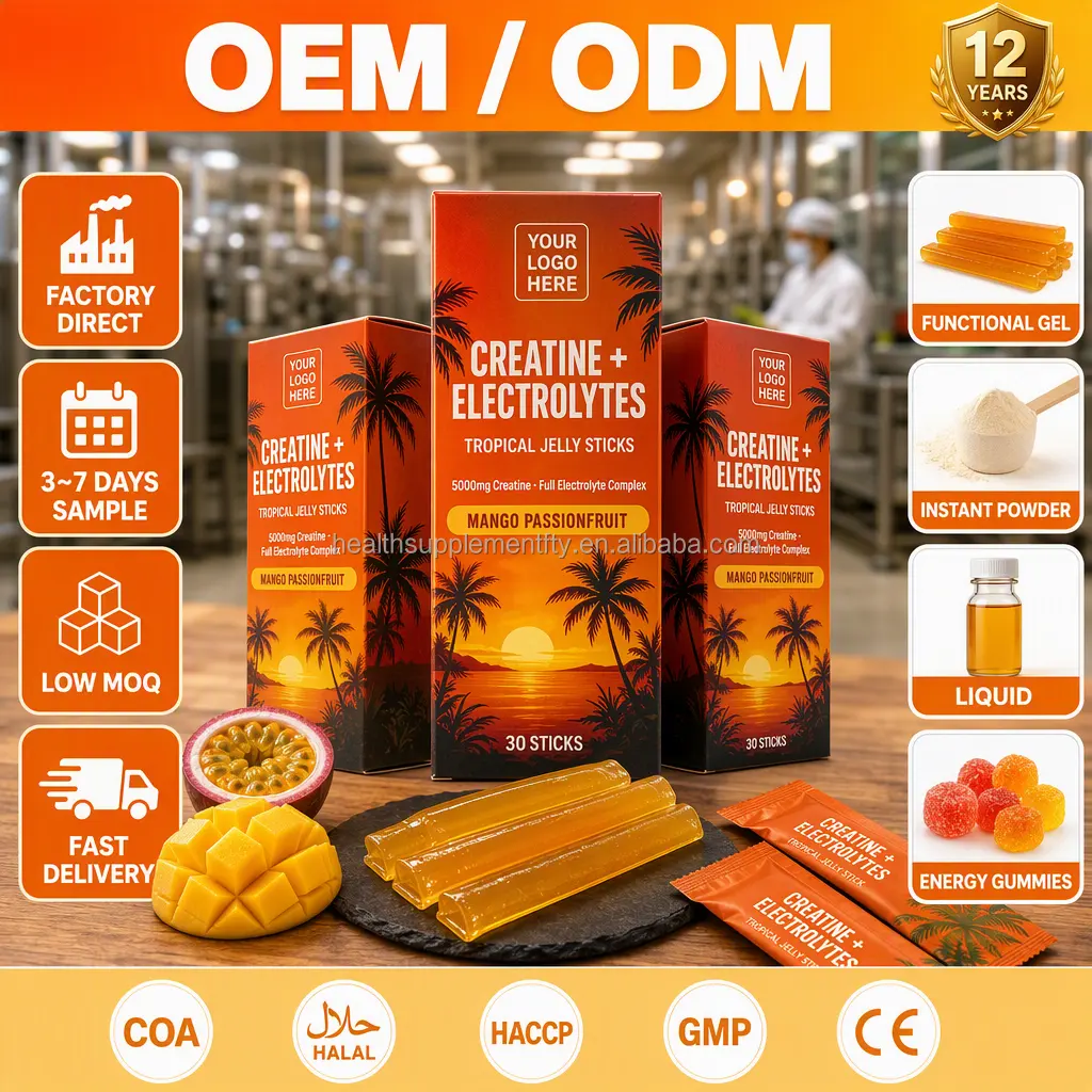 OEM ODM Creatine Jelly Sticks Pre-workout Creatine Jelly with Caffeine Gel Sport Nutrition Herbal Energy Supplement Factory