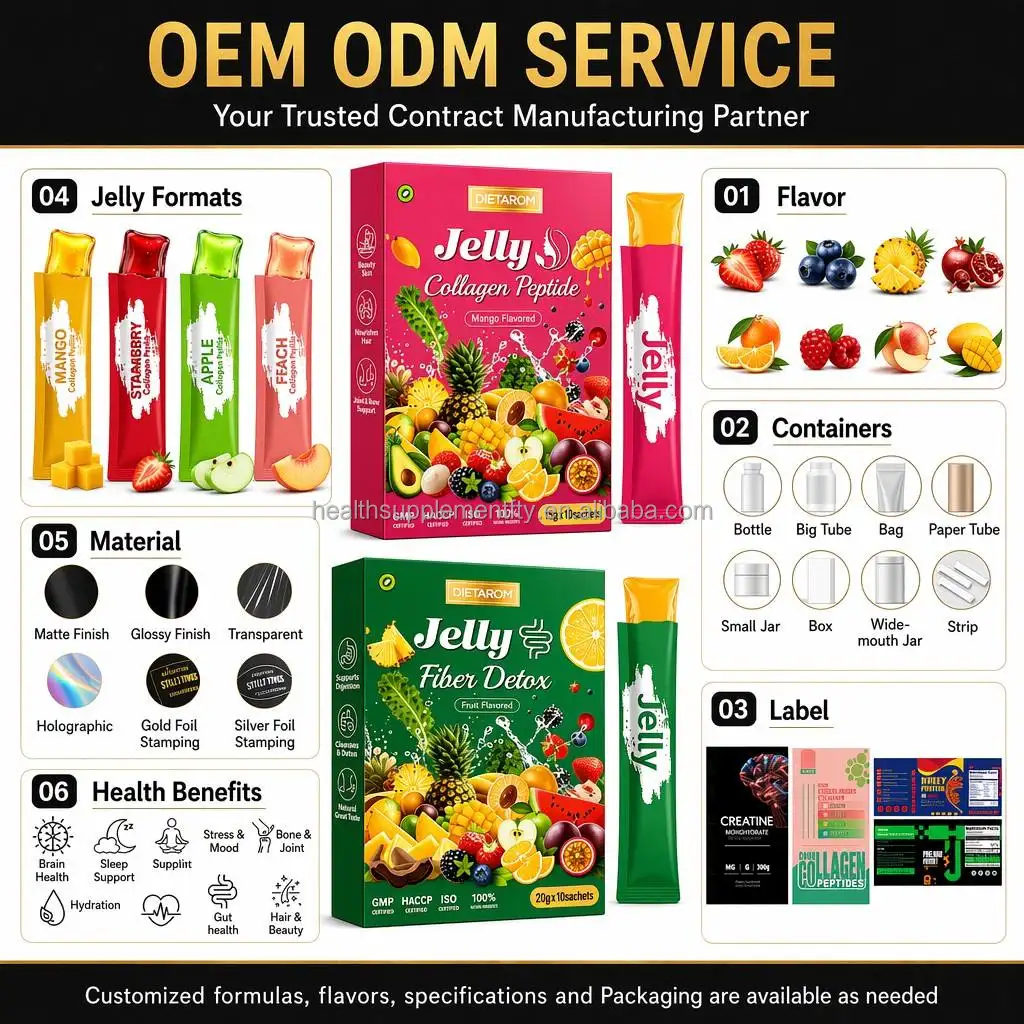 OEM Halal Creatine Jelly Sticks Creatine Monohydrate Gel Big Hip and Butt Nutritional Sports Nutrition Herbal Energy Supplement
