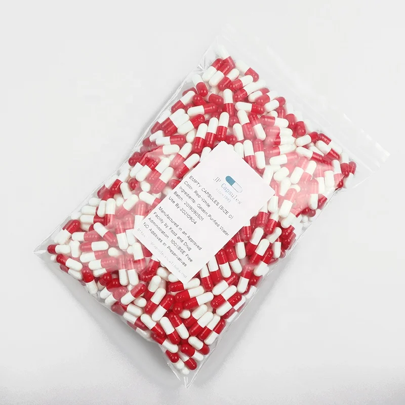 Wholesale Red White Bulk Gelatin Capsule Hard Empty Gel Capsules
