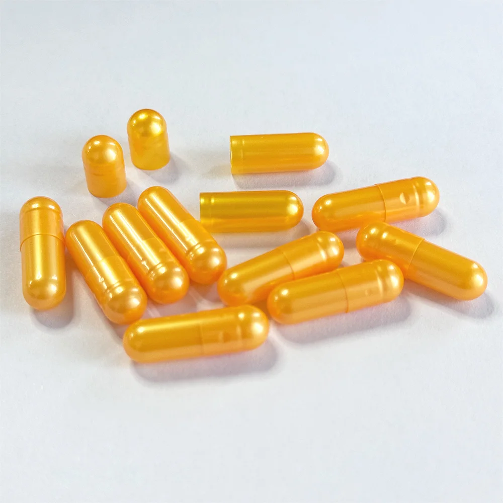 JPcaps Custom Metallic Pearl Color Gel Empty Pill Capsules Hard Gelatin Empty Capsule 00# 0# for Supplements