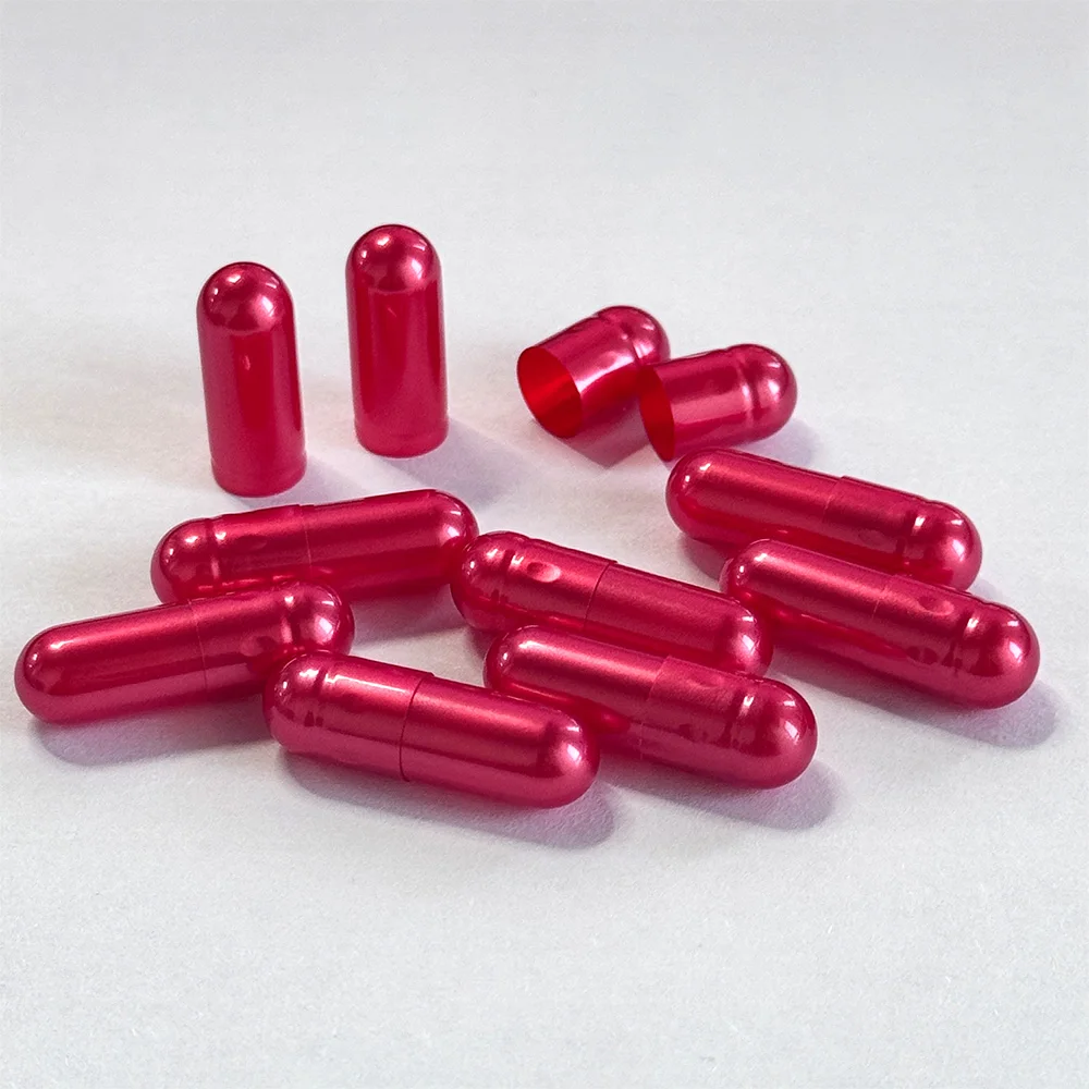 JPcaps Custom Metallic Pearl Color Gel Empty Pill Capsules Hard Gelatin Empty Capsule 00# 0# for Supplements