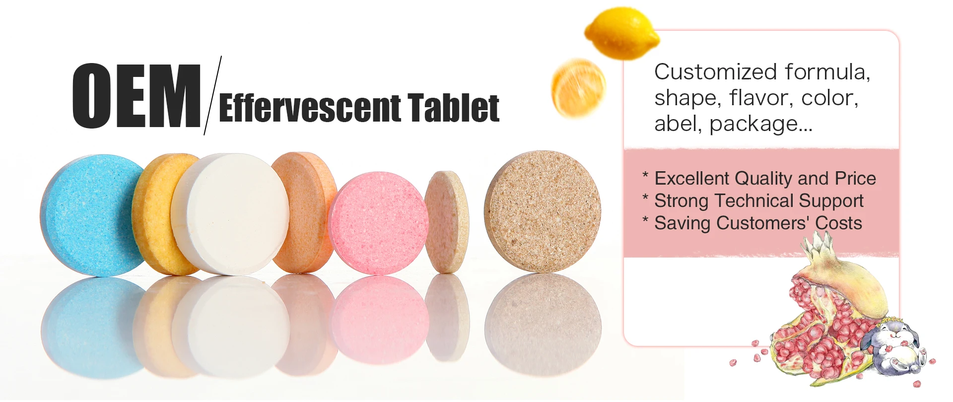 GMP Factory OEM Collagen Effervescent Skin Care Effervescent Tablet Supplements Private Label