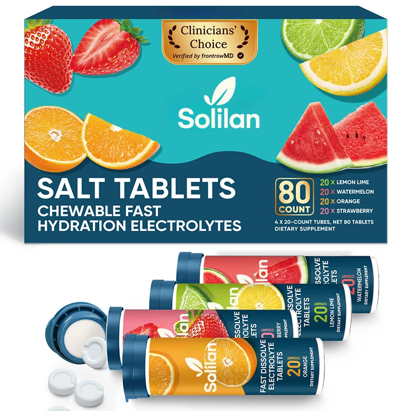 China Wholesale Adult Salt Tablets Chewable Fast Hydration Electrolytes Dissolvable Tablets with Energy Management