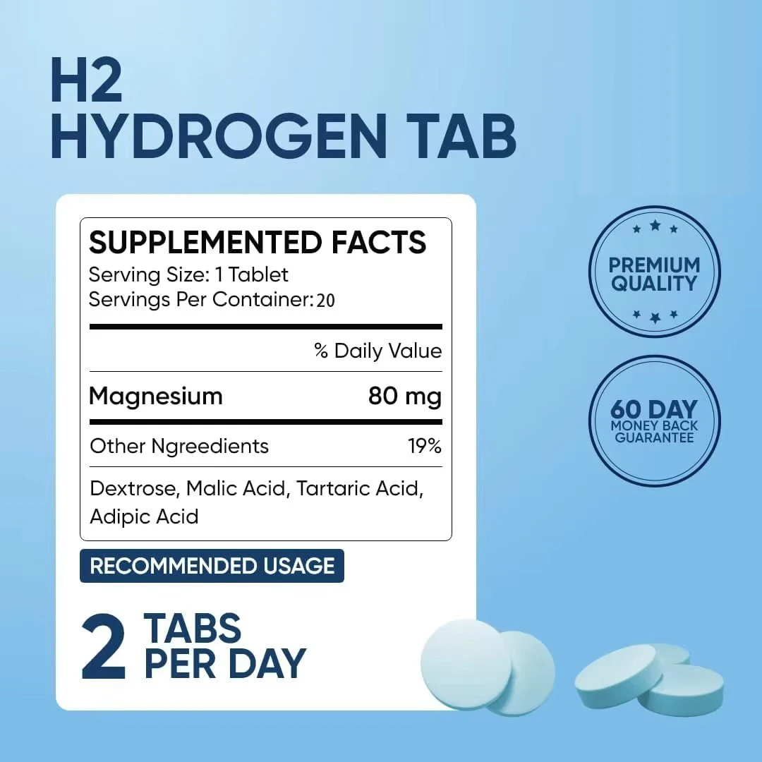 Healthcare Supplements Sports Nutrition Magnesium Effervescent H2 Molecular Hydrogen Adult Tablet Electrolyte Sugar Free Energy