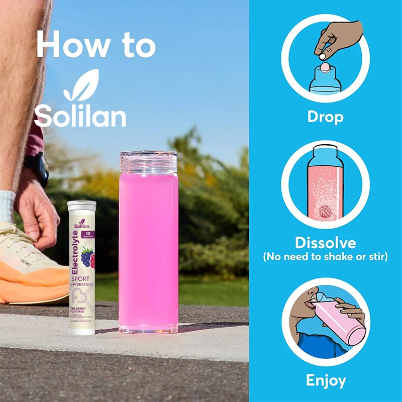 OEM Private Label Bulk Wholesale Natural Tri-Berry Flavor Sugar-Free Effervescent Electrolytes Hydration Halal Sports Nutrition