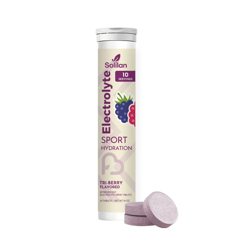 OEM Private Label Bulk Wholesale Natural Tri-Berry Flavor Sugar-Free Effervescent Electrolytes Hydration Halal Sports Nutrition