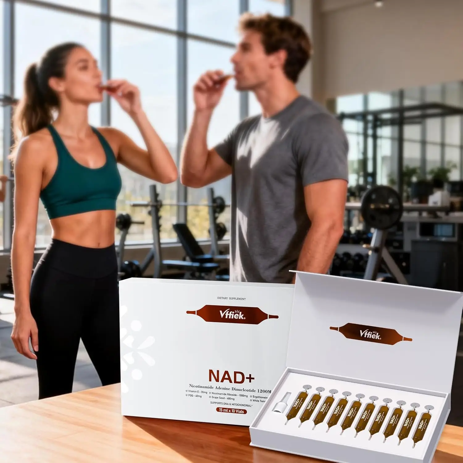 NAD+ Boost Supplement 15ml 10 Count Nicotinamide Riboside DNA Repair Anti-Aging for Adult Men Women