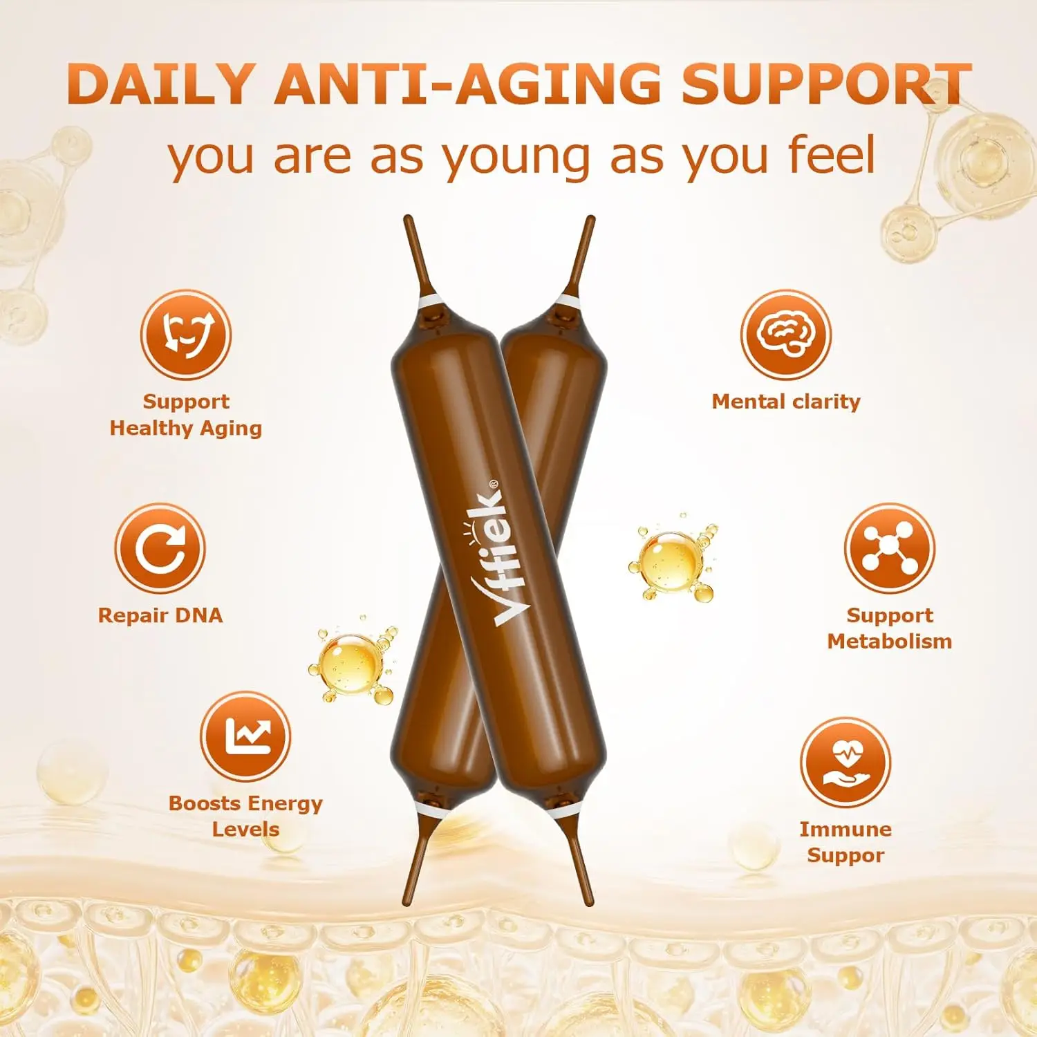 NAD+ Boost Supplement 15ml 10 Count Nicotinamide Riboside DNA Repair Anti-Aging for Adult Men Women