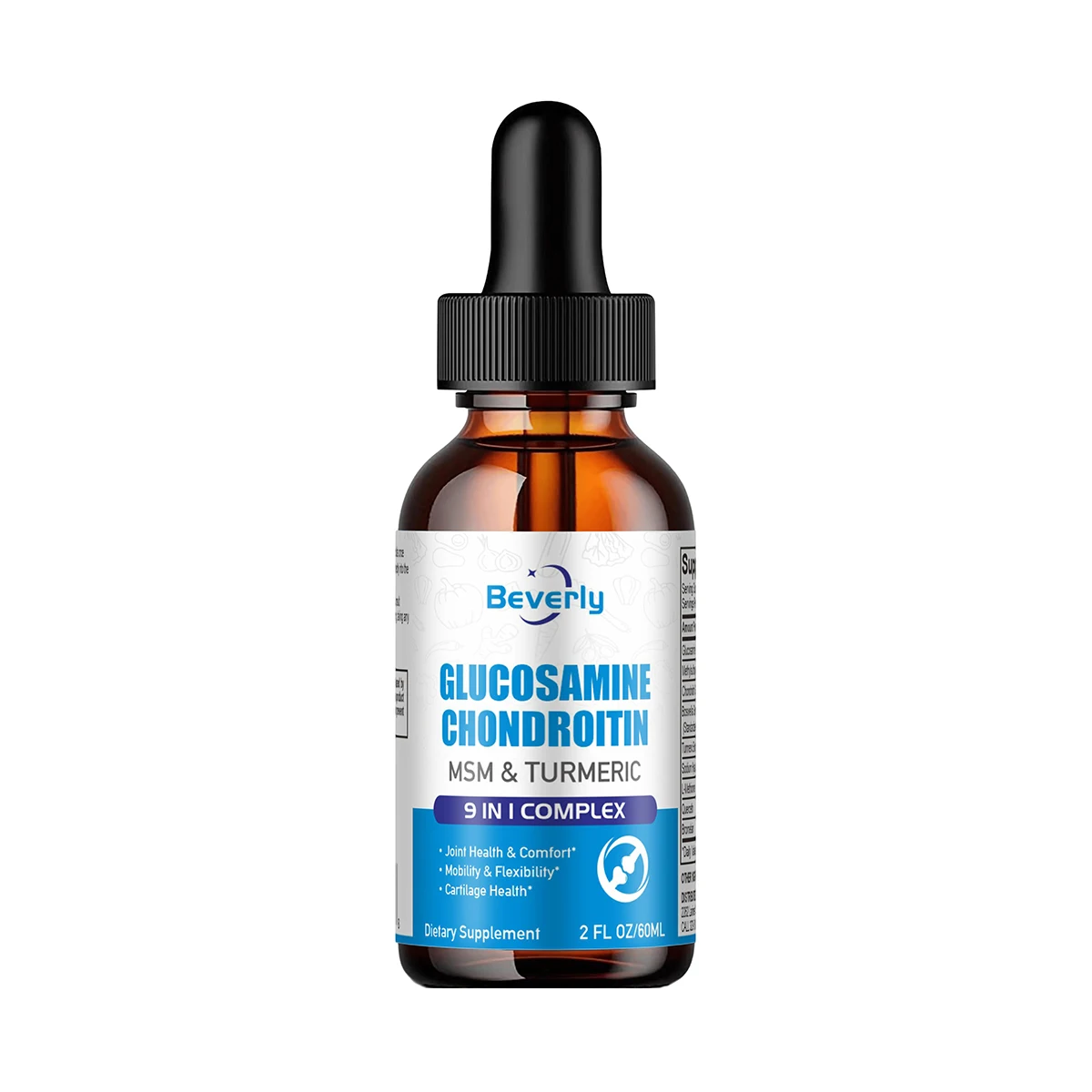 OEM Glucosamine Chondroitin MSM Turmeric Liquid Drops 9in1 Joint Support Supplement for Mobility Flexibility Cartilage Health