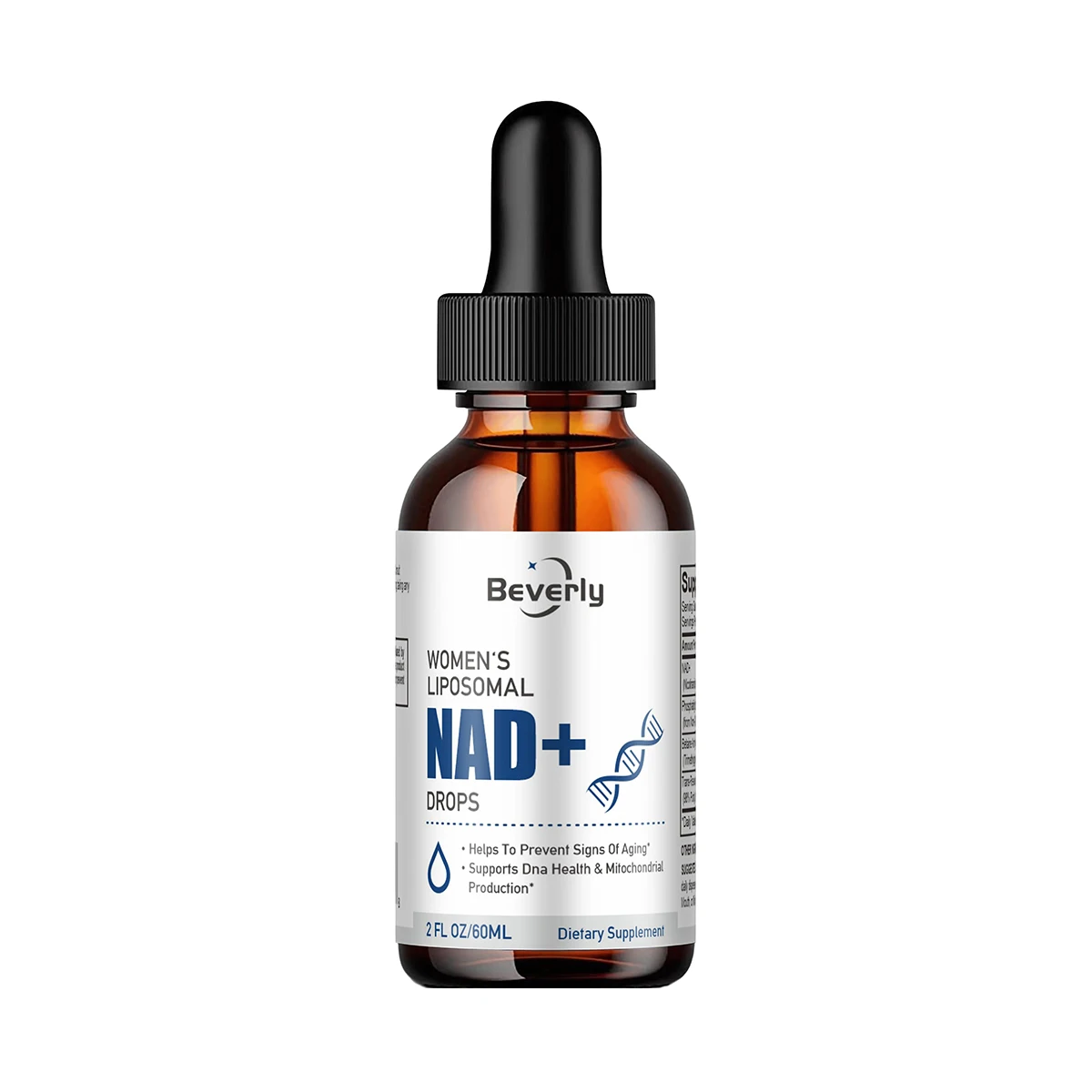 Liposomal NAD+ Drops for Women | 500mg NAD+ with Resveratrol & TMG | Supports DNA Health & Anti-Aging, 60mL Dietary Supplement