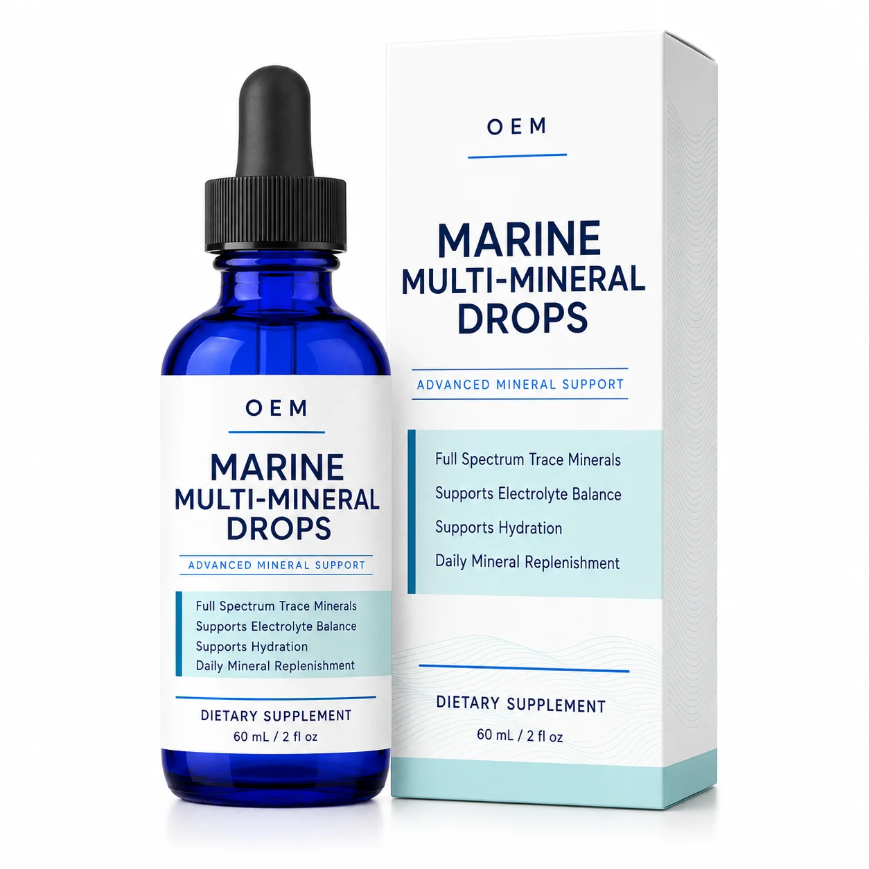 Marine Multi Mineral Liquid Drops Dietary Supplement with Trace Minerals Magnesium Potassium and Electrolytes for Daily Wellness