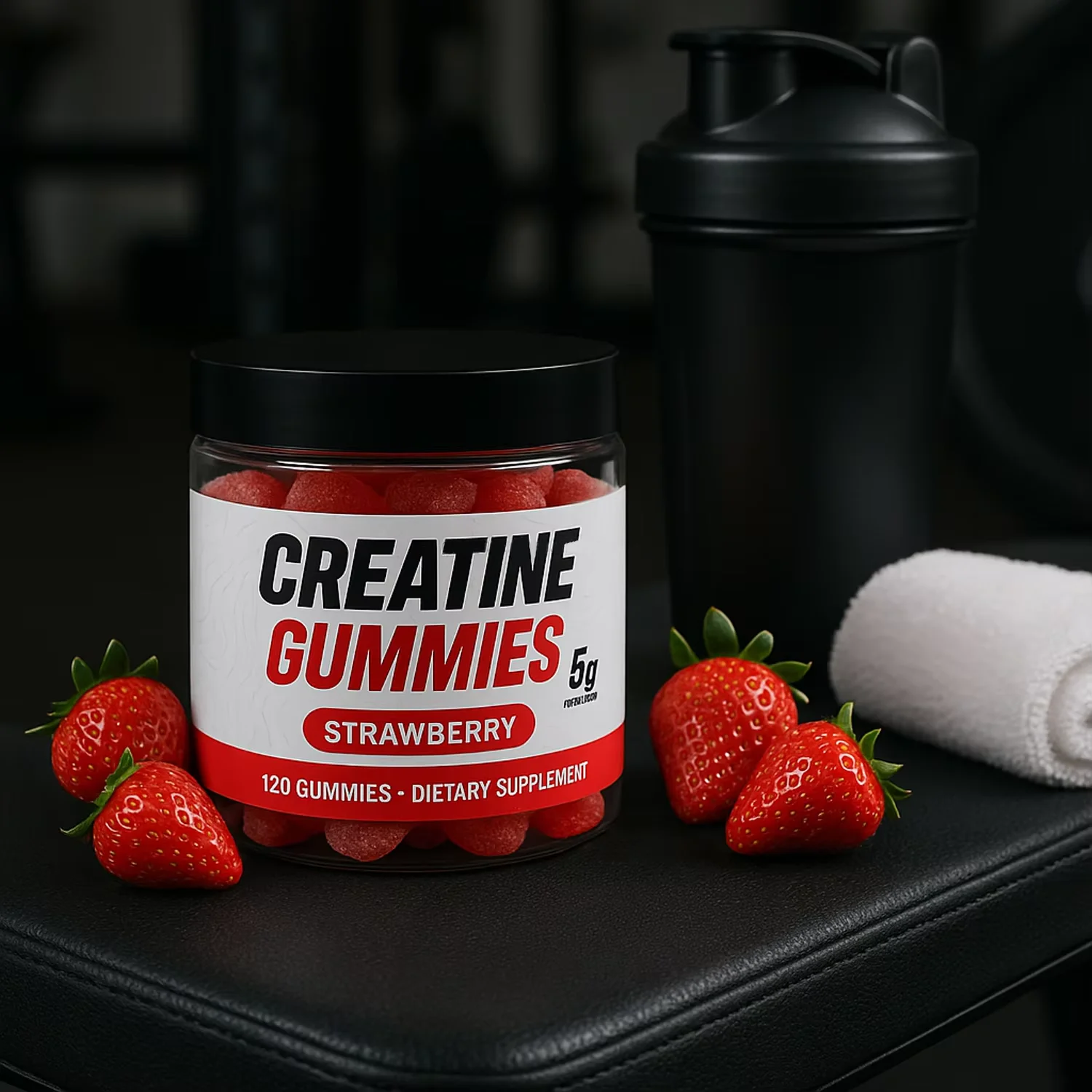 Private Label Creatine Monohydrate Gummy Candy Pre-Workout Supplement Muscle Growth Endurance Recovery Energy Management Sports