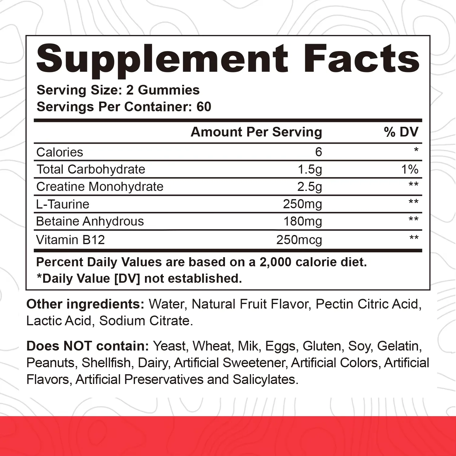 Private Label Creatine Monohydrate Gummy Candy Pre-Workout Supplement Muscle Growth Endurance Recovery Energy Management Sports