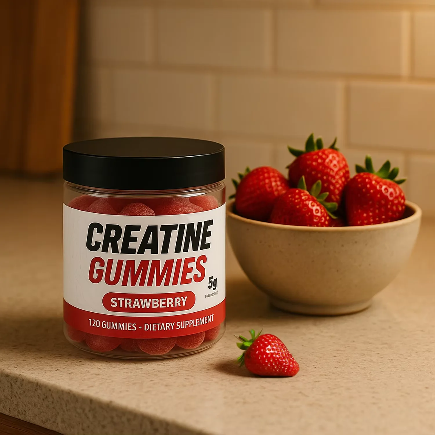 Private Label Creatine Monohydrate Gummy Candy Pre-Workout Supplement Muscle Growth Endurance Recovery Energy Management Sports