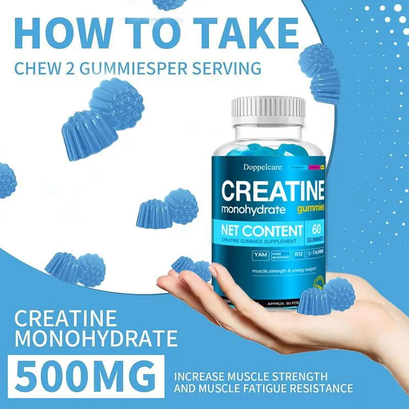 OEM Private Label Post Workout Energy Gummy Candy for Muscle Growth & Creatine Monohydrate-Adult Use