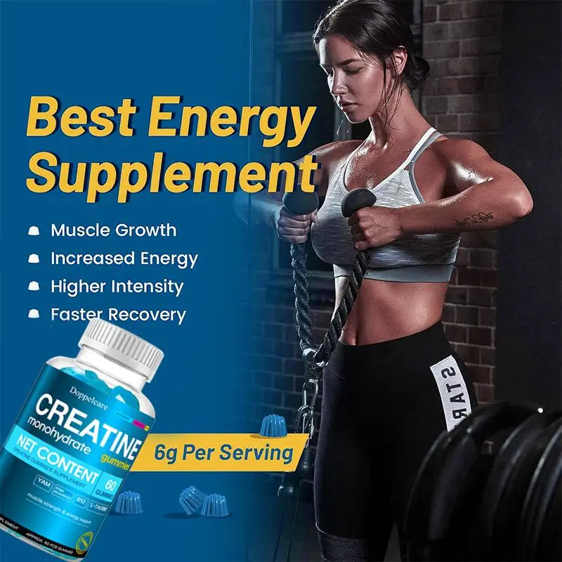 OEM Private Label Post Workout Energy Gummy Candy for Muscle Growth & Creatine Monohydrate-Adult Use