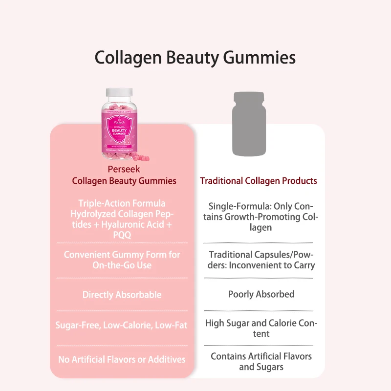 Perseek Beauty Vegan Collagen Gummy Candy for Hair Skin Nails Whitening Adult Supplement Certified