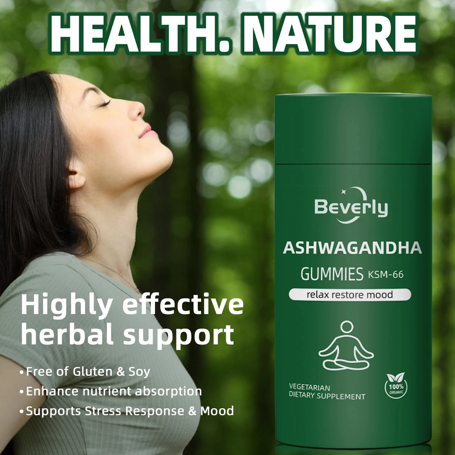 High Quality Ashwagandha Extract KSM-66 Gummies for Adult Use-Sleep Support