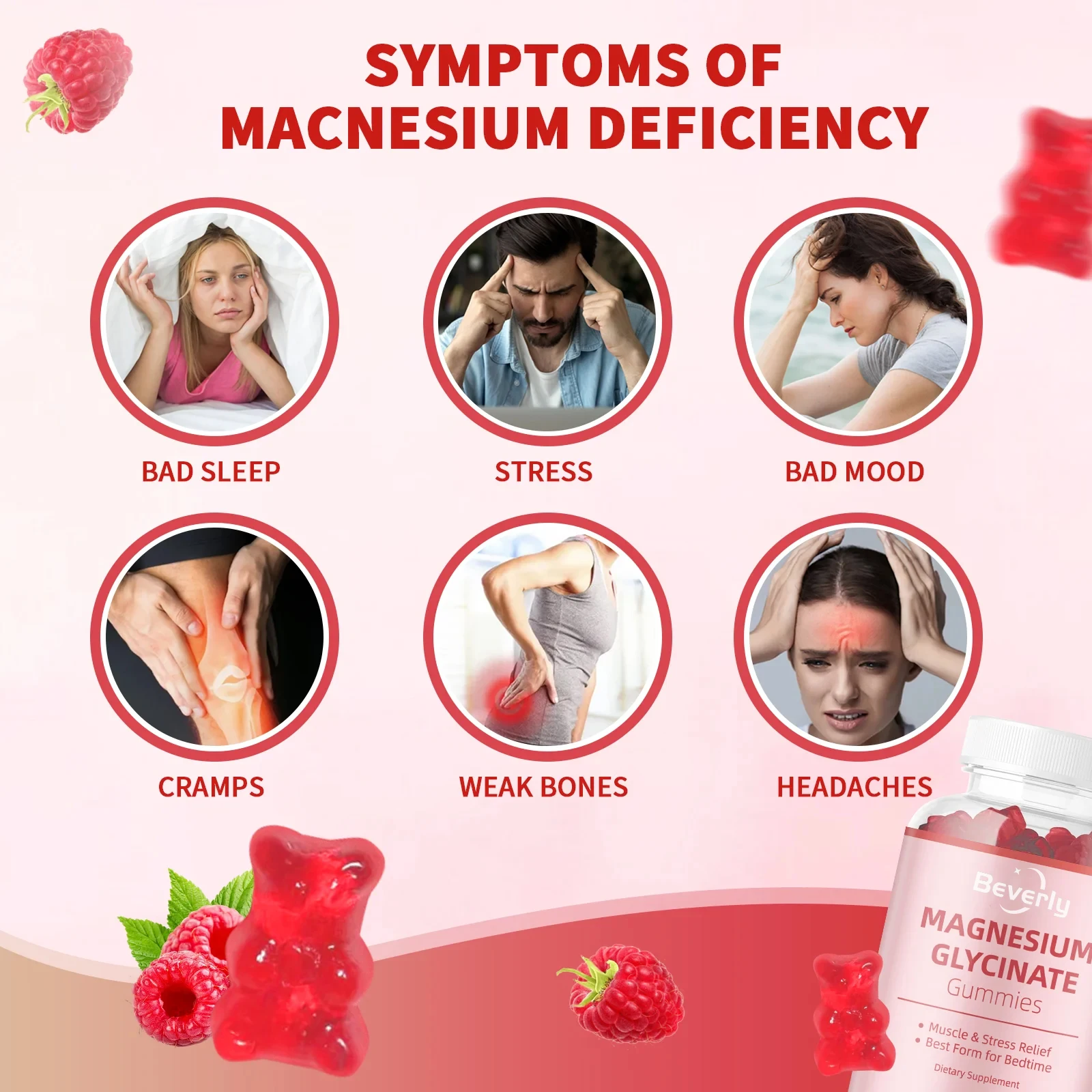 Magnesium Glycinate Herbal Supplement Gummies Sugar Free for Adults Chewable Sleep Support 2 Daily GMP Certified Body Support