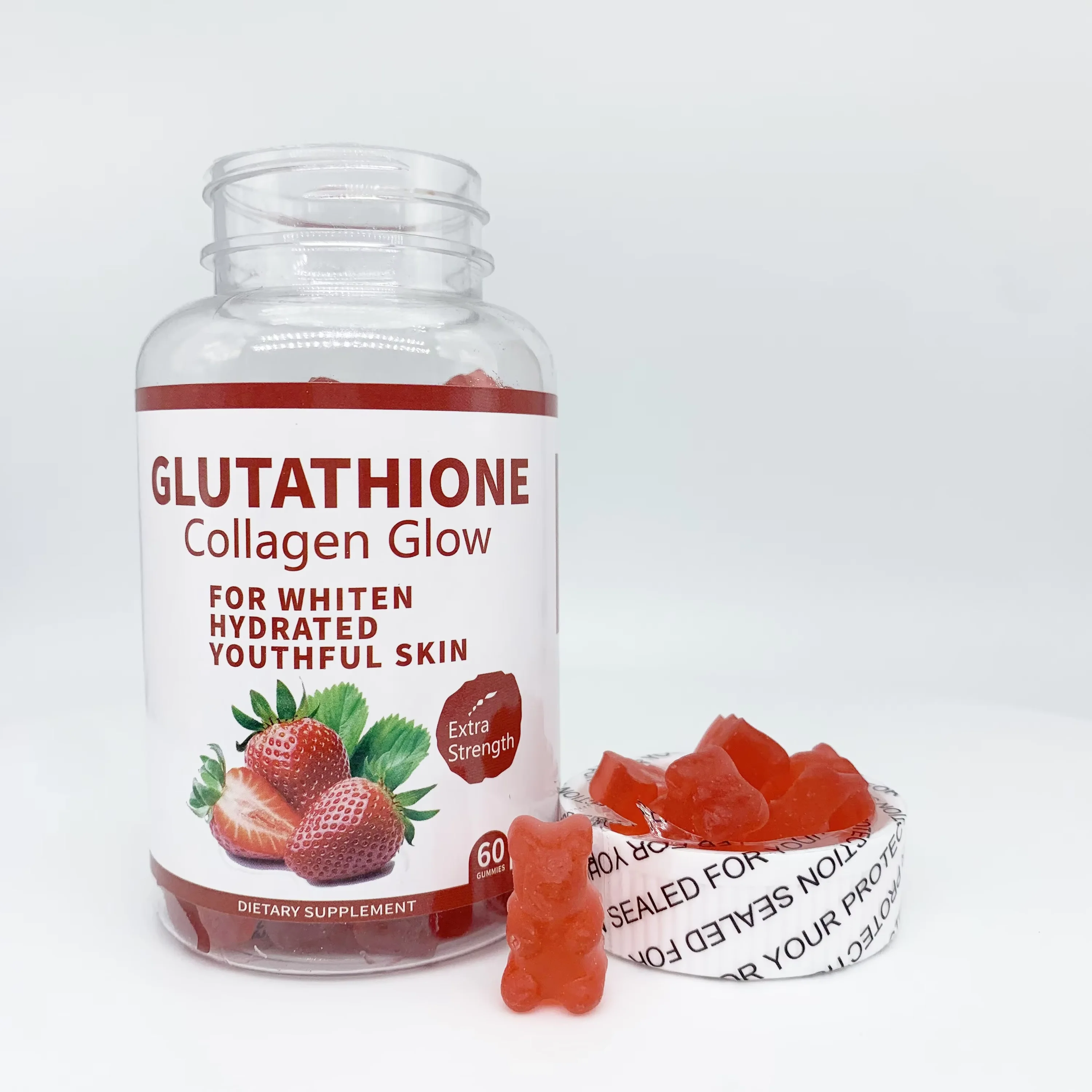 Glutathione Collagen Glow Gummies: Skin Whitening, Hydration & Anti-Age Dietary Supplement (60pcs)