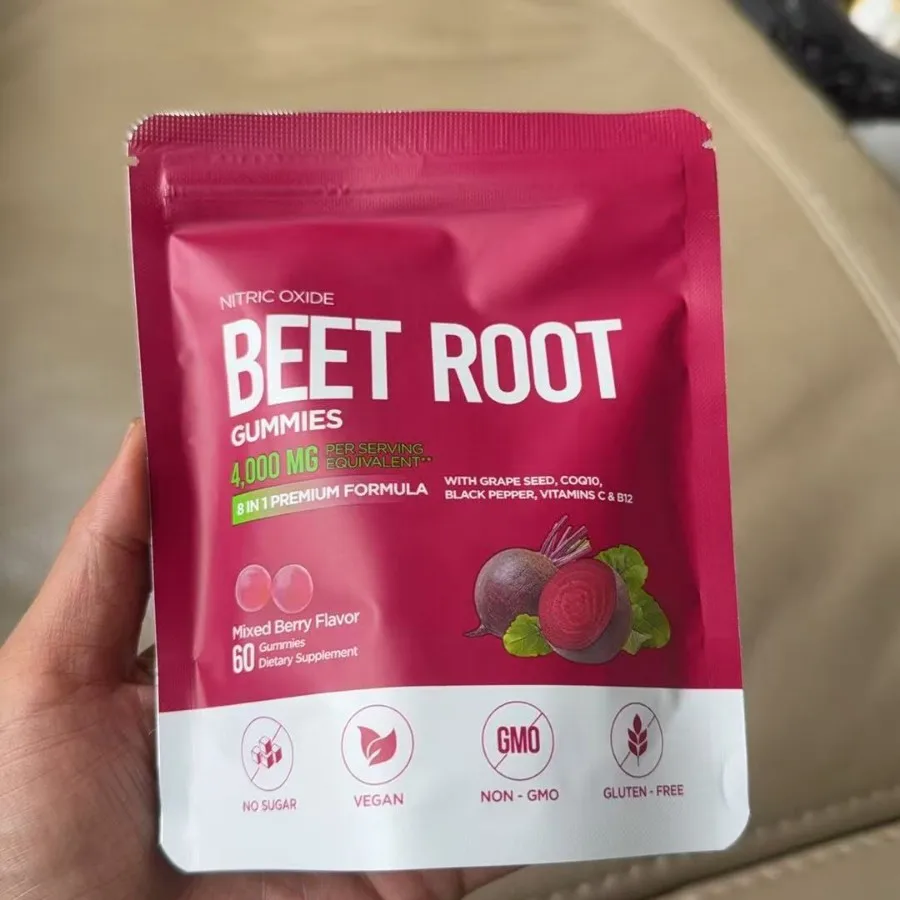 8-in-1 Premium Adult Energy Supplement with CoQ10 Beetroot Extract Grape Seed Extract Beet Root Gummies for Immune Support