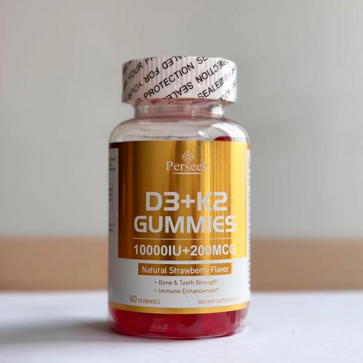 Vitamin D3 10000IU + K2 MK-7 200mcg Gummies - High Absorption for Bone Health, Immunity & Calcium Support