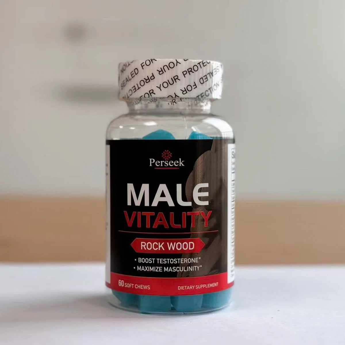 Male Vitality Rock Wood Soft Chews | Natural Men's Health & Masculine Performance Support Dietary Supplement