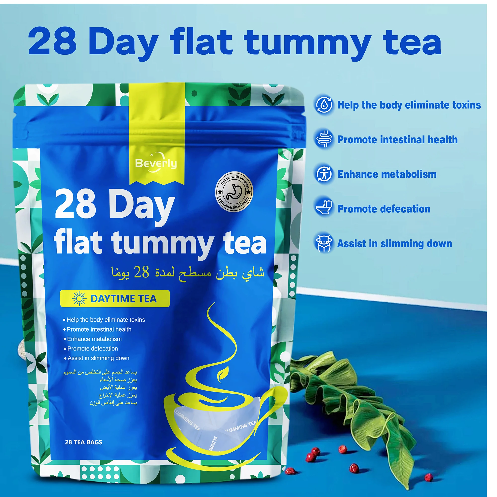 Custom Logo Manufacturer COA GMP Certified Adult for Tea Powder for Slimming and Waist Reduction