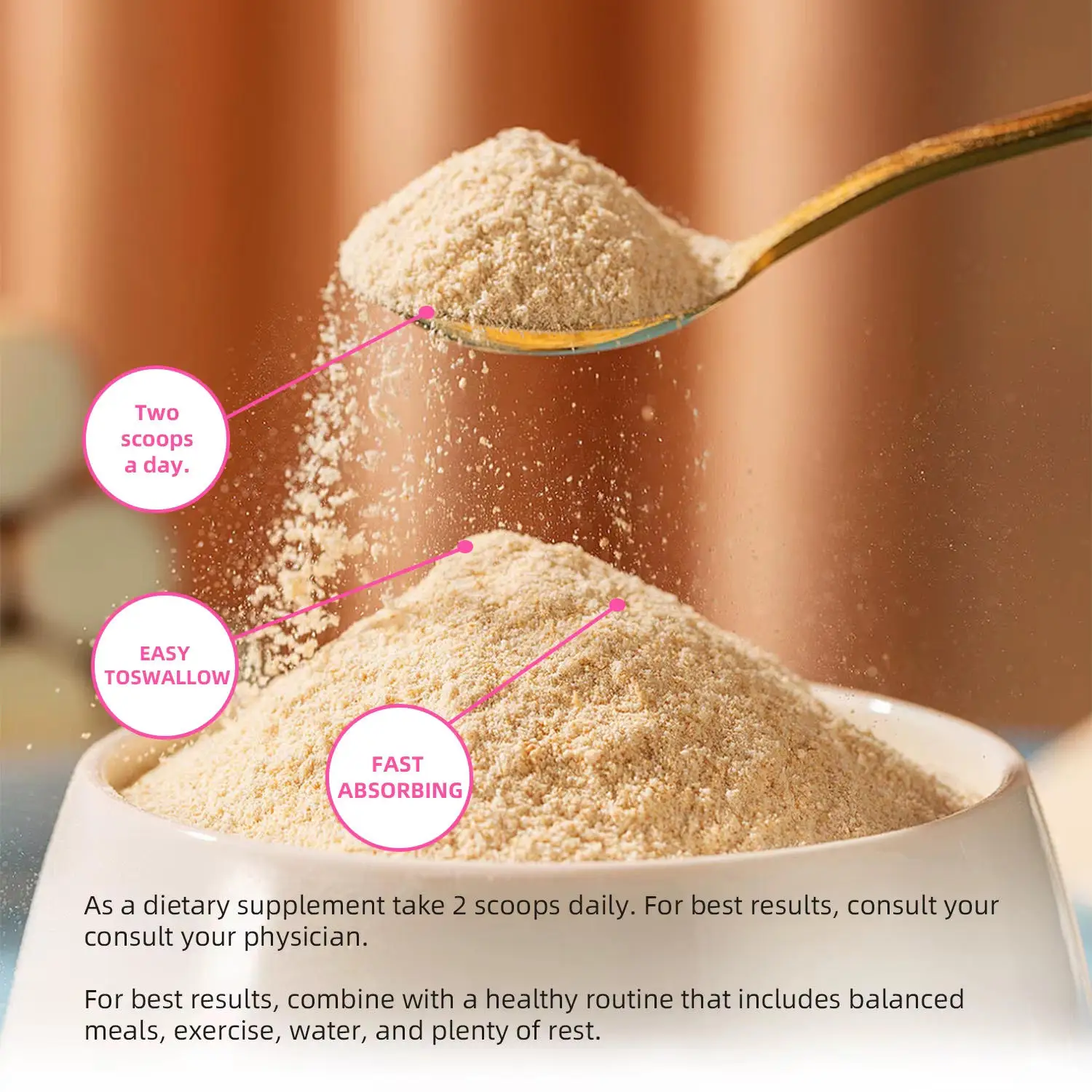 Wholesale Multi Collagen Peptides Powder Biotin Vitamin C Hyaluronic Acid Plant-Based Formula Adult Skin Brightening OEM ODM