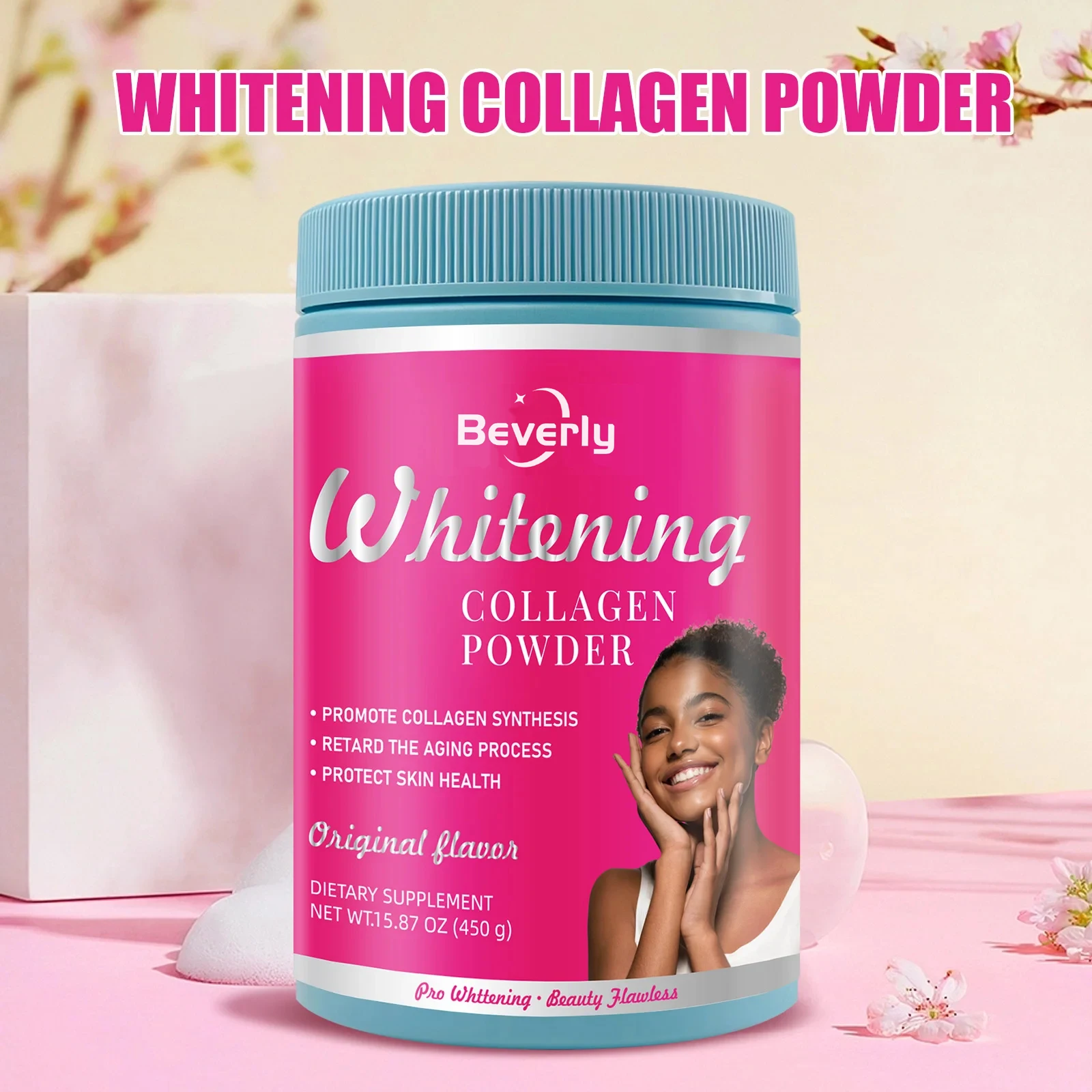 Wholesale Private Label Beauty Health Supplements Skin Whitening Collagen Powder 1 Scoop 450g Per Bag for Adults Not for