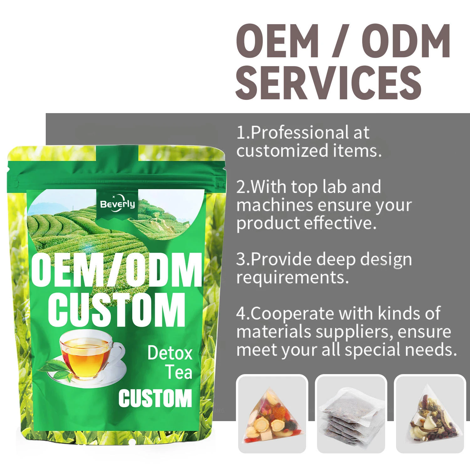 Herbal Powder OEM Tea with Packaging & Flavor Customization for Adults-Vegan Natural Immune Support ODM