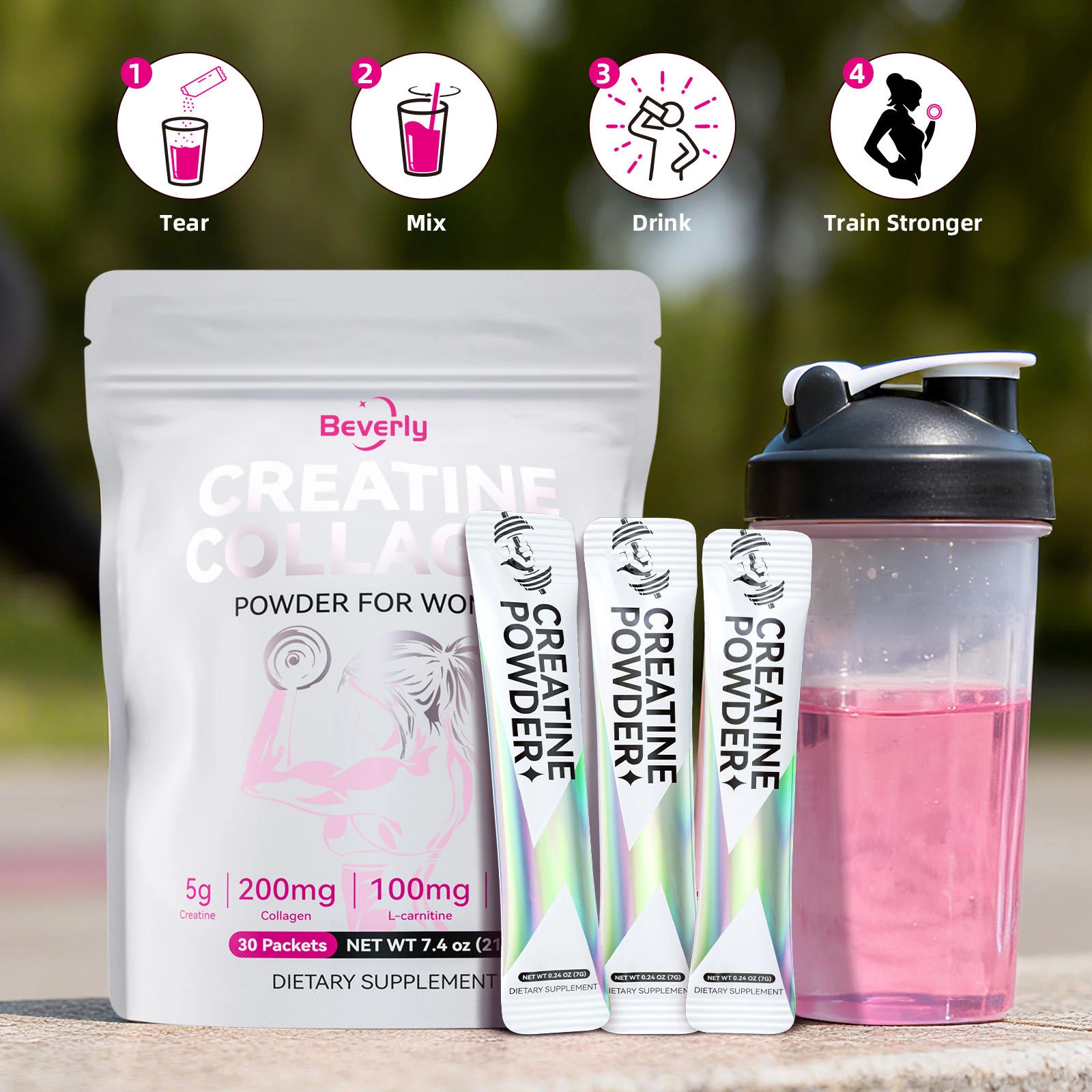Boost Endurance & Strength Creatine Collagen Powder for Women with Beauty Benefits and Skin Brightening