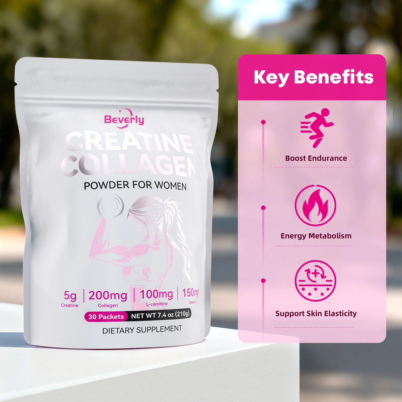 Boost Endurance & Strength Creatine Collagen Powder for Women with Beauty Benefits and Skin Brightening