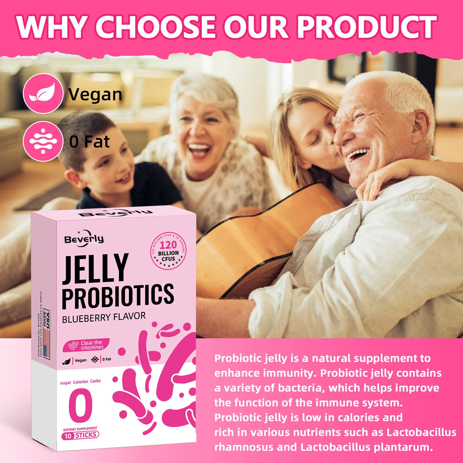 Custom Probiotic Jelly Sachet | Antioxidant Beauty Supplement for Adults | Daily Gut Immune Support | OEM/ODM Manufacturer |