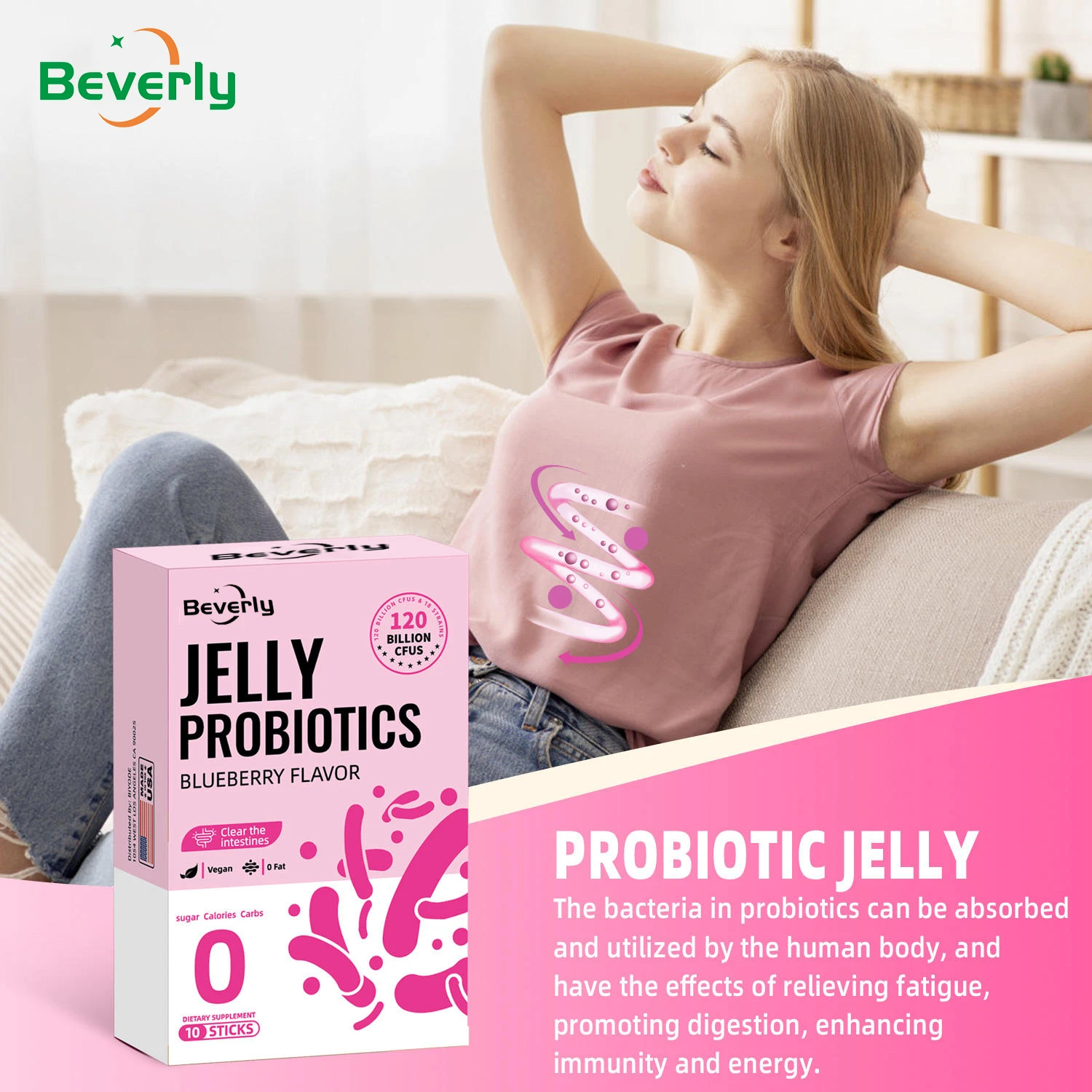Custom Probiotic Jelly Sachet | Antioxidant Beauty Supplement for Adults | Daily Gut Immune Support | OEM/ODM Manufacturer |