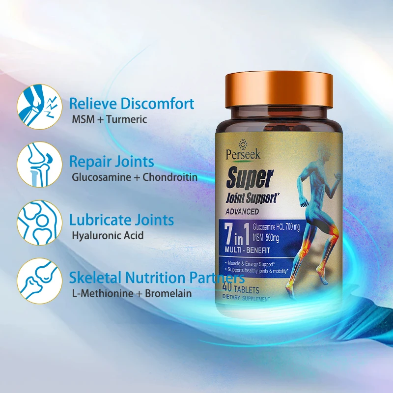 Perseek OEM/ODM Glucosamine Chondroitin MSM Vegetarian Tablets for Adult Use Improved Bone Density Immune Support Customizable
