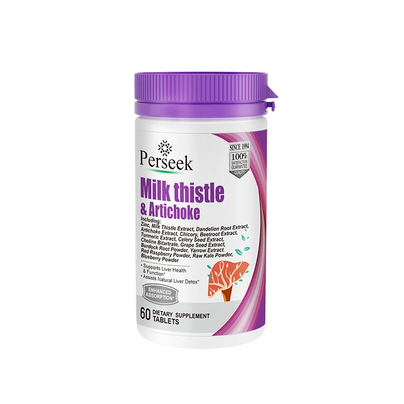 Perseek Liver Cleanse Detox Repair Milk Thistle (200mg) Dandelion (100mg) Artichoke (80mg) & 15 Nutrients 60 Tablets-Adult Use