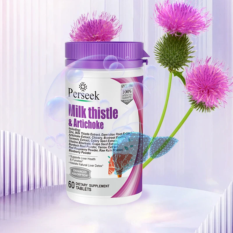 Perseek Liver Cleanse Detox Repair Milk Thistle (200mg) Dandelion (100mg) Artichoke (80mg) & 15 Nutrients 60 Tablets-Adult Use