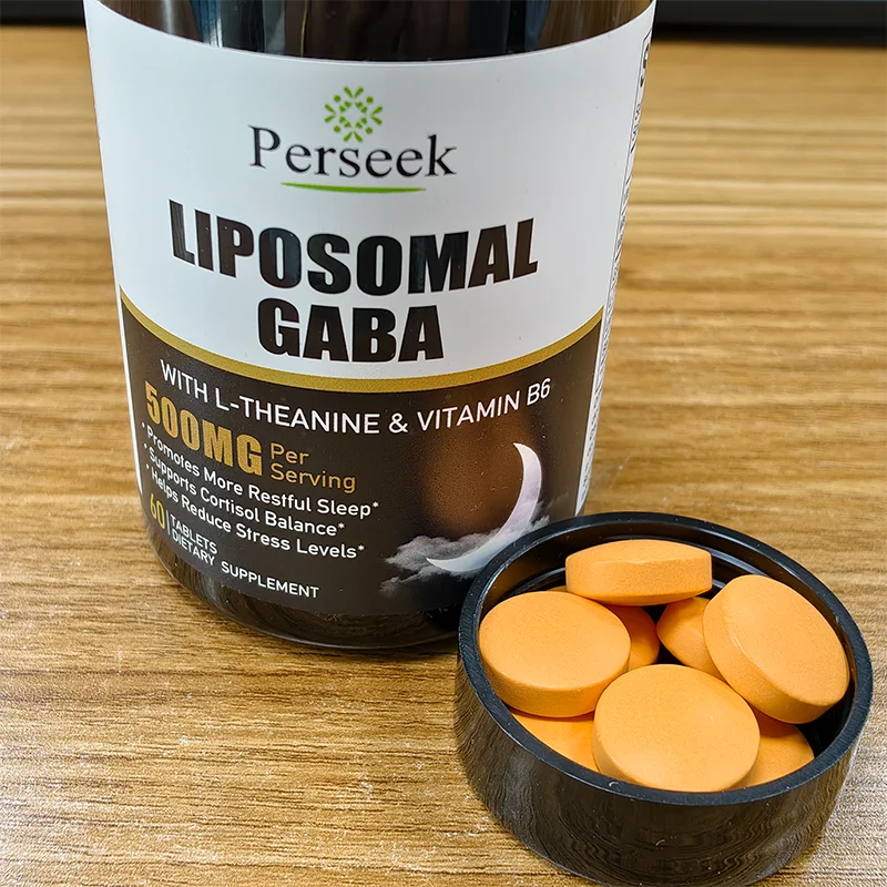 Perseek Natural Sleep Aids Supplement L-Theanine 110mg GABA 500mg Magnesium Citrate Tablets Adults/Middle-Aged Elderly-Memory