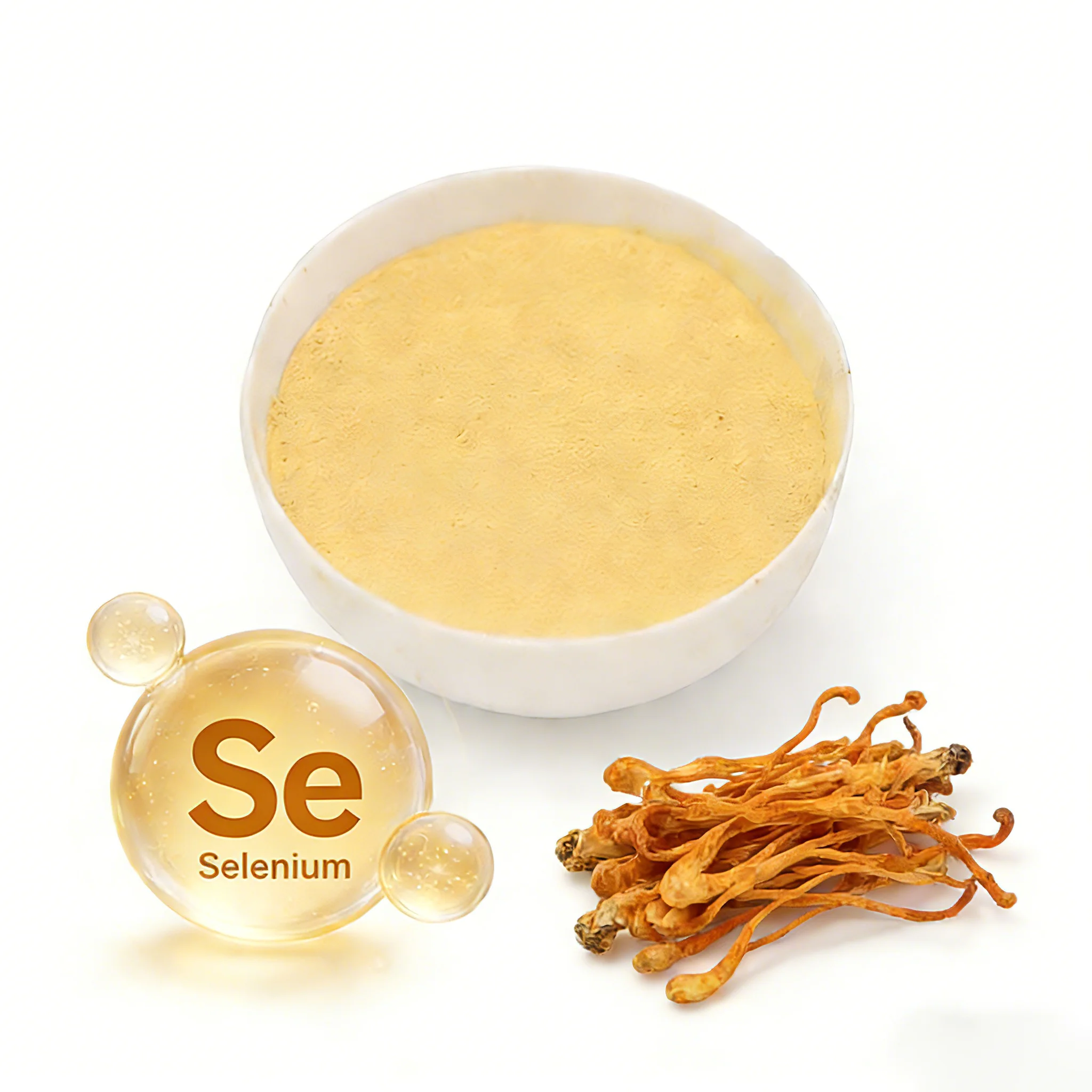 Food Grade High Content Cordycepin Selenium Raw Material Selenium-Enriched Cordyceps Militaris Powder for Tablet Capsule