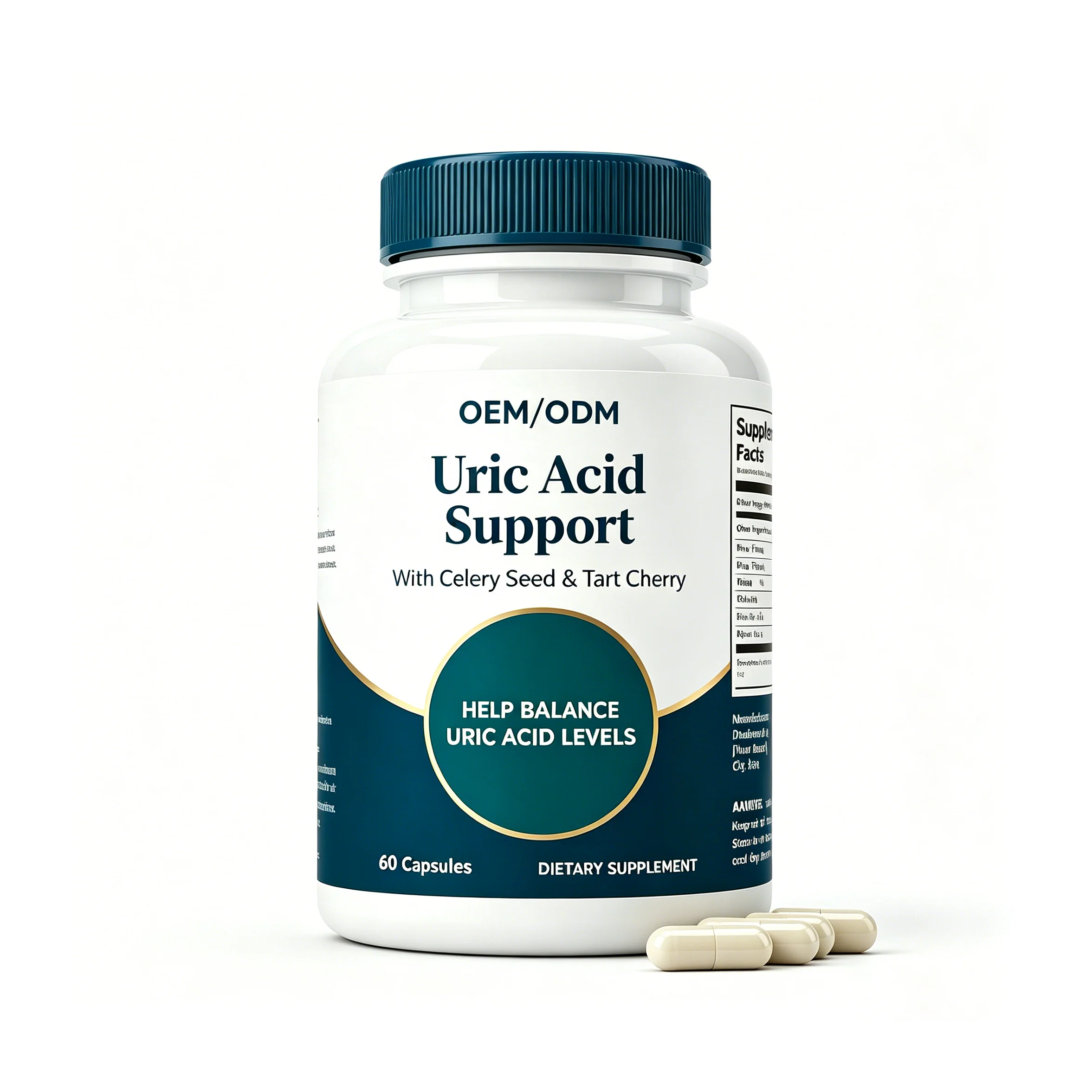 OEM Uric Acid Support Capsules with Celery Seed Extract Tart Cherry Detox Cleanse for Effective Joint Support & Active Mobility
