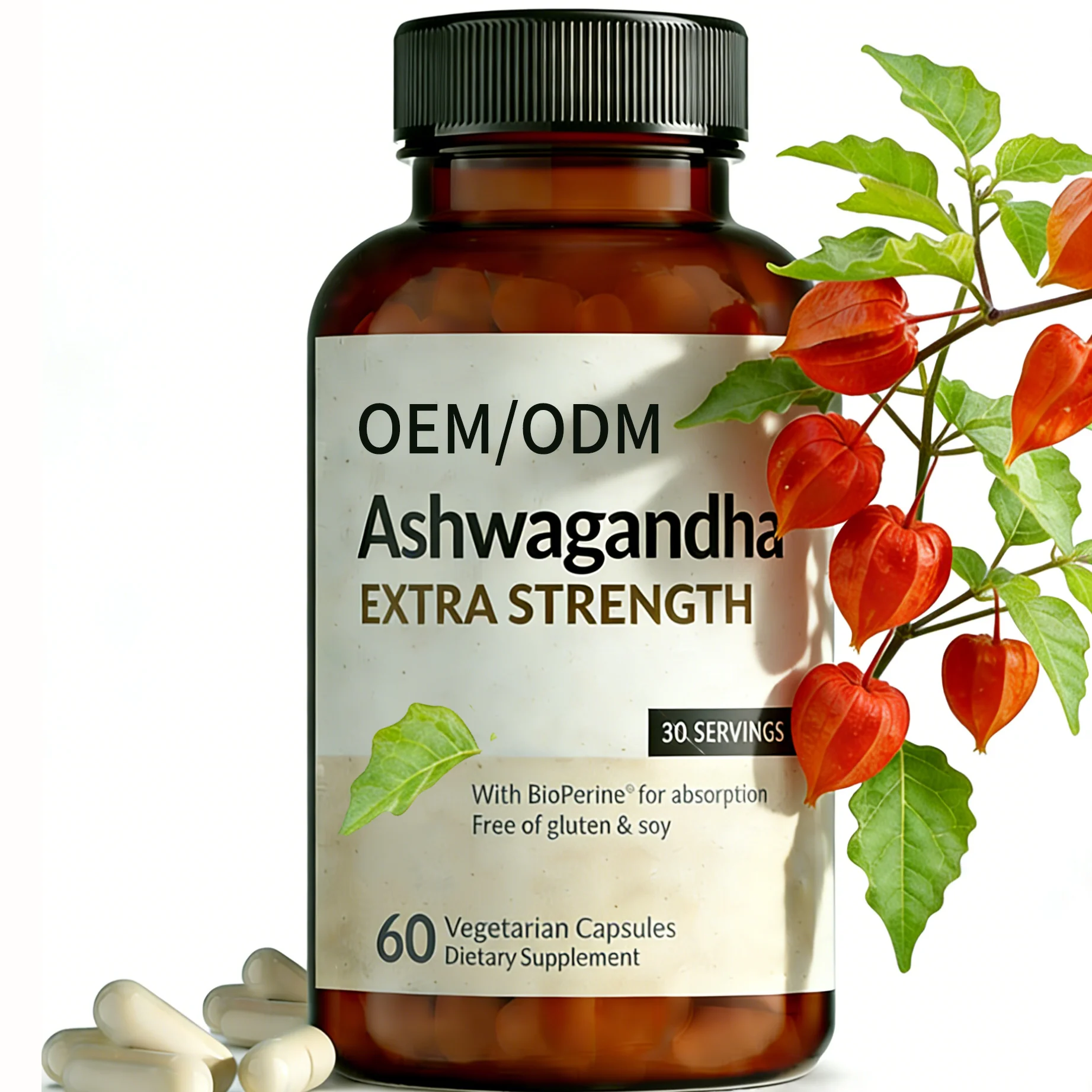 Extra Strength Ashwagandha Capsules Sleep Better Stress & Mood Support Ashwagandha Extract with Black Pepper for Adults