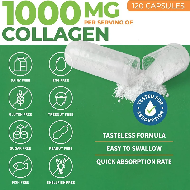 OEM/ODM Multi-Collagen Capsules with Hyaluronic Acid & Vitamin C Skin Hair Nail Bones Joints Support for Adults